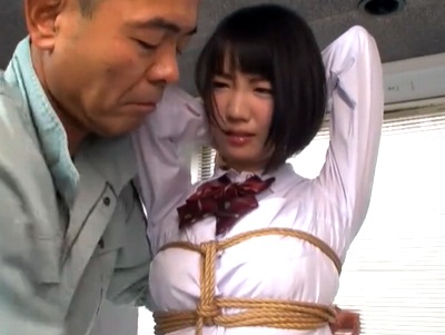 「な、中には出されないでっ！」全身縄で縛られたロリカワJKが膣奥に大量に種付けされ号泣